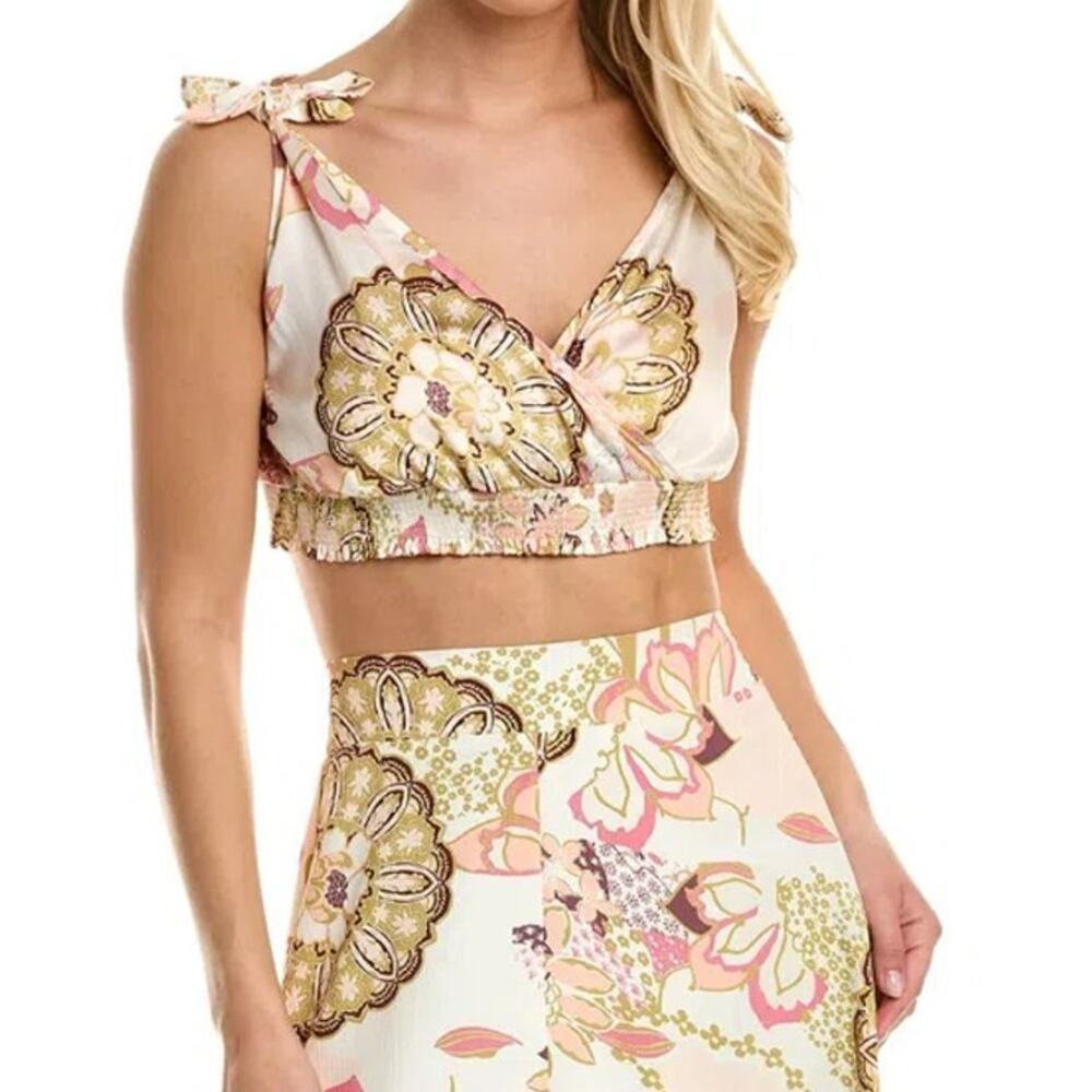NWT Area Stars Jaime Top in Neutral Colors Cropped Sleeveless V-neck Top Size S - Picture 2 of 5